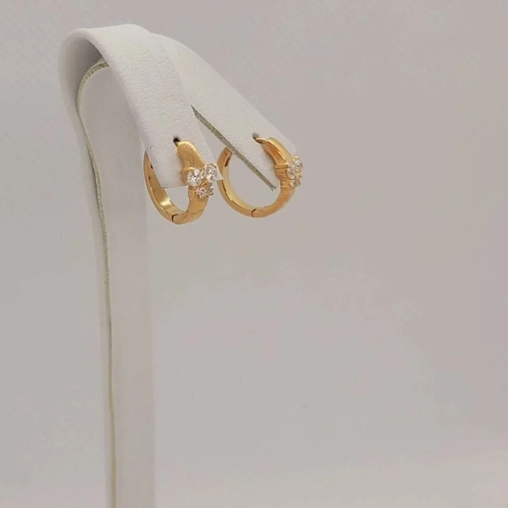 Brazilian 18k Gold filled with 3 gems Earrings